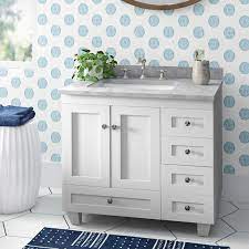The blue finish is complemented by a stunning carrera white marble top that adds a touch of luxury to a bathroom. Joss Main Chiswick 30 Single Bathroom Vanity Set Reviews Wayfair