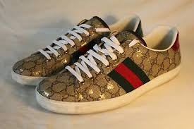 Beige/ebony gg supreme with gold bees print green and red web red ayers. Gucci Ace Signature Leather Sneaker Men S 9 Uk 449 99 Picclick