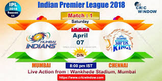 Ipl 1st Match Previews Mumbai Vs Chennai At Wankhede Stadium Mumbai Https Www Cricwindow Com Ipl 11 Mumbai Vs Chennai Prev Premier League Live Matches Ipl