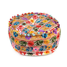 Patchwork Sitzpouf Gaya Multicolor O 40 Cm H 20 Cm Patchwork