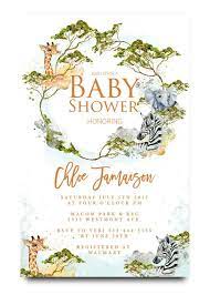 Baby Shower Invitation Jungle In The Desert Safari Baby Shower Invitations Jungle Baby Shower Invites Cheap Baby Shower Invitations