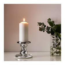 Skimmer Block Candle Holder Glass Silver Color Height 4 Ikea Candle Holders Candle Holder Set Glass Candle Holders