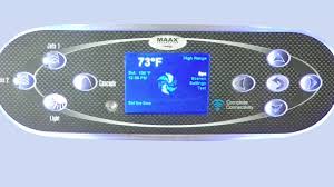 A hot tub's control panel can be reset by manually turning it off and waiting between 10 and 20 seconds before turning it back on. Maax Coleman Spa Control Panel 109244