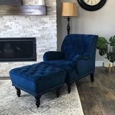 You can pair individual patio items, like chairs, with ottomans designed to fit those furniture pieces. Chas Navy Blue Velvet Ottoman Pier 1 Blue Living Room Decor Navy Blue And Grey Living Room Blue Furniture Living Room