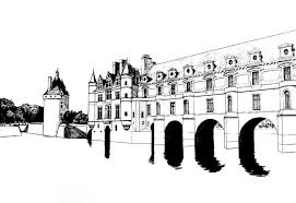 Le Celebre Chateau De Chenonceau Ou Sejourna Francois 1era Partir De La Galerie Rois Et Reines Coloriage Chateau Chateau De Chenonceau Coloriage