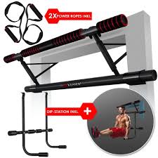 So wird aus einer stange gleich ein funktionales fitnessstudio. Kesser Klimmzugstange 4in1 Premium Multifunktionsstange Fur Fitness Klimmzuge Inkl Dip Station Power Ropes Klappbares Turreck Sichere Turrahmen Einhangen Montage Zu Hause Ohne Schrauben Online Kaufen Otto