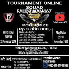 Maybe you would like to learn more about one of these? Info Tournament Free Fire Online Amf467 S1 Juara Hadiah