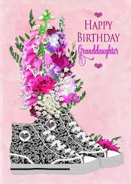 Birthday Wishes For 18 Year Old Granddaughter Birthday Granddaughter Stylish High Top Sneakers Flowers Card Ad Affiliate Stylish Happy 12th Birthday Happy Birthday 18th Birthday Party Invitations