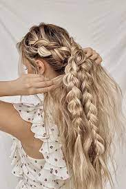 Thick Blonde Ponytail With Pancake Braids Summer Hair Styles 2020 Dutch Braids Summer Hairstyles Hair Styles Braided Ponytail