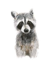Raccoon Woodland Baby Raccoon Art Print Watercolor Wildlife Portrait Forest Animals Woodland Nursery G Baby Animal Art Animal Art Nursery Animal Prints
