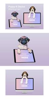 Dog With Computer Mockup By Rawpixel On Envato Elements Computer Mockup Mockup Envato