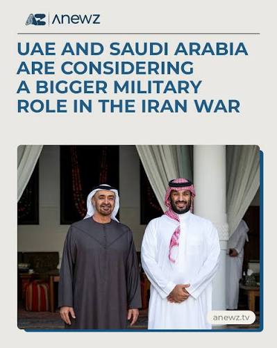 UAE and Saudi Arabia are reportedly considering taking on a larger military  role in the war against Iran, according to The Wall Street Journal,  following Iranian attacks that disrupted their economies. Saudi