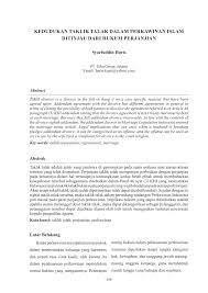 Di dalam contoh permohonan ikrar talak telah diposting dengan harapan bahwa kami dapat memberi anda inspirasi untuk membuat surat pernyataan dengan baik dan benar. Pdf Kedudukan Taklik Talak Dalam Perkawinan Islam Ditinjau Dari Hukum Perjanjian