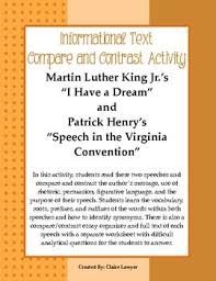 I Have A Dream And Speech In The Virginia Convention Analysis Unit English Teaching Resources Teaching Schools High School Reading