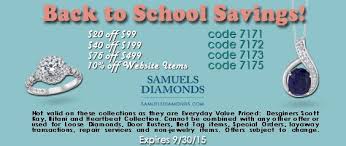 Samuels Diamonds School Savings Back To School Samuels Jewelers