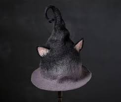 Handmade Halloween Witch Hat With Cat Ears Gothic Magic - Etsy