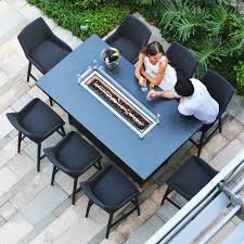 Check spelling or type a new query. Fenetti Outdoor Fabric Regal 8 Seat Rectangular Bar Set With Fire Pit Table