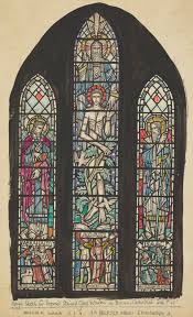 Design for a Stained Glass Window for the North Aisle of Brechin Cathedral  (Three Lights: Abraham, Adam and Isaac) by William Wilson