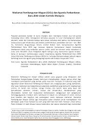 The concept of sustainable development in malaysia has been influenced by the relationship between environment and economic growth which has significant role several national policies such as in ninth malaysian plan, national development policy and national conservation policy, national. Pdf Matlamat Pembangunan Mapan Sdgs Dan Agenda Perbandaran Baru 2030 Dalam Konteks Malaysia Wan Fariza Alyati Wan Zakaria Academia Edu
