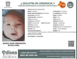 Ayuda a localizar Mario Naim bebe de 3 meses desaparecido en Coacalco