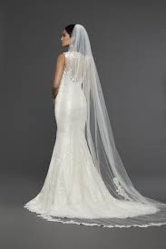 The Harmony Wedding Gown With Matching Harmony Veil By Matthew Christopher Lace Encrust Fit And Flare Wedding Dress Bridal Dresses Wedding Dress With Veil