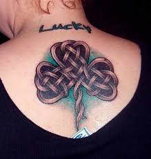 Ok so we got our tats. Lucky Celtic Shamrock Leaf Tattoo On Upper Back