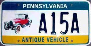 Pa Antique Vehicle License Plate License Plate Antique Cars Car Plates