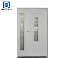 Glass Inserted Mom and Son Exterior Steel Door