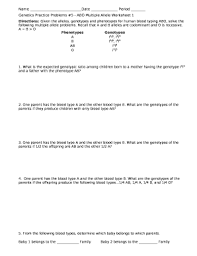 · looking at the first gene, the parents are aa x aa and all offspring will. Genetics Practice Problems 5 Answer Key Doc Template Pdffiller