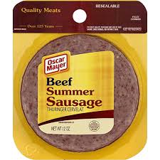 Old wisconsin premium summer sausage, 100% natural meat, charcuterie, ready to eat, high protein, low carb, keto, gluten free, beef flavor, 16 ounce 4.5 out of 5 stars 3,352 $8.54 $ 8. Oscar Mayer Beef Summer Sausage Cold Cuts 12 Oz Pack Summer Sausage Snacks Foodtown