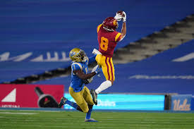 Brown (8) makes a catch in the end zone in front of stanford cardinal safety ben edwards (9) but was ruled out of bounds during the second half of an ncaa college football game, saturday, sept. Usc S St Brown To Enter 2021 Draft National Football Post