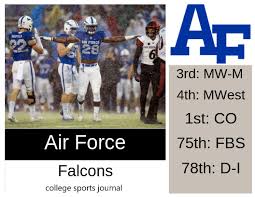 The falcons play the other two service academies for the right to bring commander in. 2019 Ncaa Division I College Football Team Previews Air Force Falcons The College Sports Journal