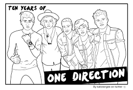 One Direction Coloring Page Canas Colores One Direction