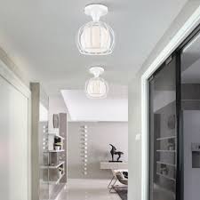 It can be used with many bulbs. Vintage Globe Semi Flush Ceiling Light With Metal Frame For Hallway Kitchen Foyer In Black White Takeluckhome Com