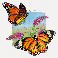 Here's a free cross stitch pattern! Cross Stitchers Butterflies Free Cross Stitch Pattern Cross Stitch Flowers Cross Stitch Cross Stitch Animals