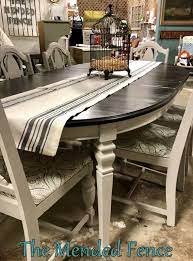 Dining Chairs And Table Painted In Fusion Mineral Paint Putty Dining Table Top Stained In Ebony Stain And Finishin Dining Table Dining Table Top Painted Table