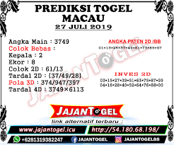 Prediksi Angka Jitu Macau 27 Juli 2019 Dukun Angka Jitu