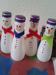 Schneemanner Aus Actimel Flaschen Mit Bildern Basteln Weihnachten Winter Basteln Weihnachten Bastelideen