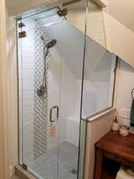 Framed single door with transom steam unit. Frameless Steam Shower Enclosure With An Operable Transom Frameless Shower Enclosures Steam Shower Enclosure Shower Doors