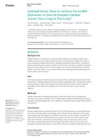 Pdf Optimal Scene Time To Achieve Favorable Outcomes In Out