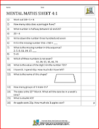 Cambridge primary science what you need to know.pdf. Mental Maths Test Year 4 Worksheets