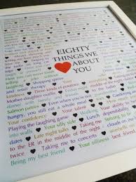 80th Birthday Presents For Him 80 Things We Love About You This Happy Mommy In 2020 80th Birthday Gifts Birthday Party Gift Homemade Birthday Gifts