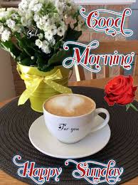 Hello sunday text on paper with hot cappuccino coffee cup on table background at the morning. 829 Sunday Good Morning Images Quotes Pics Wishes In Hindi