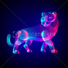 A contemporary approach is coming soon. Tiger Silhouette Outline Vector Illustration Of Standing Tigress Symbol Of The Year In The Chinese Zodiac Calendar Stylized Wild Animal In 3d Line Art Style On Glowing Neon Abstract Background