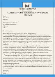 Writing a cover letter is essential when applying for jobs. Professional Sample Letter Of Reapplication To Previous Company Job Cover Letter Lettering Letter Sample