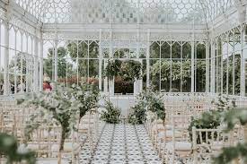 Botanical Orangery Wedding At Horniman Museum Gardens London With Greenery Decor Garden Wedding Venue London Wedding Venues Glass House Wedding Venue