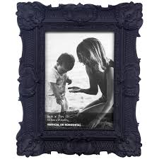 Use wooden frames to showcase colorful pictures of holidays, vacations and road trips. 5x7 Black Ornate Profile Tabletop Photo Frame At Home