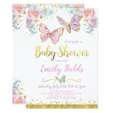 Butterfly Baby Shower Invitation Girl Baby Shower Zazzle Com Butterfly Baby Shower Invitations Butterfly Baby Shower Whimsical Baby Shower