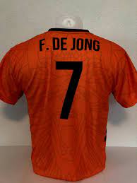 Voetbalshirts, replicashirts, football kits, soccer jerseys, fussball trikots, jersey bola. Nederlands Elftal F De Jong Thuis Ek 2021 Set Voetbalshirt Tenue