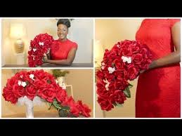 How to make hand tied bridal bouquets using calla lillies. Diy Rose Bridal Cascading Bouquet Wedding Waterfall Teardrop Bouq Diy Wedding Bouquet Diy Bridal Bouquet Bridal Bouquet